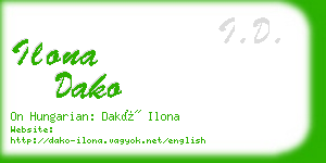 ilona dako business card